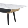 Landon - Coffee Table With Glass Marble Texture Top And Bent Wood Design - White - Image 5
