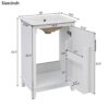 Modern Small Bathroom Vanity Cabinet With Ceramic Basin, Ample Storage, 1 Soft-Close Door - White - Image 11