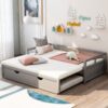 Extending Daybed With Trundle, Daybed With Trundle - Gray - Image 9