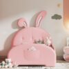 Twin Size Upholstered Rabbit-Shape Princess Bed, Twin Size Platform Bed With Headboard And Footboard - Pink - Image 15