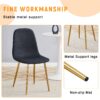 Luxury Simple Chair (Set of 4) Linen Cotton High Resilience Dining Chair With Metal en Legs - Black / Gold - Image 8