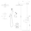 Dual Shower Head System With 12" Wall Mounted Square Design And Rough In Valve - Matte Black - Image 3