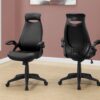 Office Chair, Adjustable Height, Swivel, Ergonomic Armrests, Contemporary / Modern - Black - Image 10