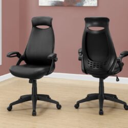 Office Chair, Adjustable Height, Swivel, Ergonomic Armrests, Contemporary / Modern - Black