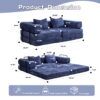 Convertible Floor Sofa Bed With Fixed Shape Frame, Loveseats Boneless Modular Sectional, For Living Room - Dark Blue - Image 3
