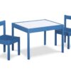 Gibson - 3-Piece Dry Erase Kids Table & Two Chair Set - Dark Blue - Image 2