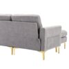 Convertible Sectional Sofa Couch With Movable Ottoman - Light Gray - Image 25