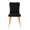 Modern Teddy Wool Dining Chair With Plated Metal Legs Upholstered Fabric Side Chair (Set of 4) - Black - Image 11