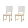 Topmax - 7 Piece Vintage Traditional Extendable Dining Table Set With Removable Leaf, 4 Serrated Back Chairs And 2 Upholstered Back Dining Chairs For 6 - Natural - Image 17