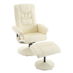 Recliner Chair With Ottoman 360° Swivel Massage Lounge Chair With 5 Point Vibration & Heated Seat 140° Adjustable Recliner - Beige