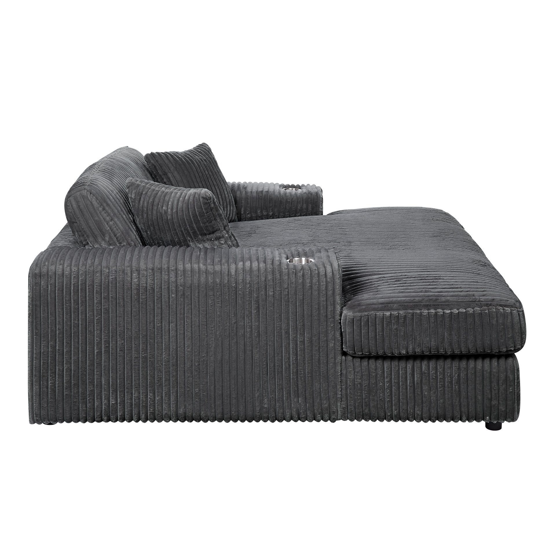 Hilde Chaise - With 2 Pillows - Dark Gray - Image 7