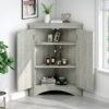 Triangle Bathroom Storage Cabinet With Adjustable Shelves, Freestanding Floor Cabinet For Home Kitchen - Oak - Image 5