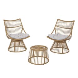 Elaine - Chair & Side Table - Light Brown