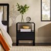 Modern Minimalist Curved Top Nightstand - Black - Image 5