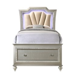 Kaitlyn - Full Bed With LED & Storage - Champagne