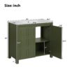 36" Bathroom Vanity Organizer With Sink, Storage Cabinet - Olive Green - Image 4