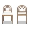Leon - Arched Back & Upholstered Dining Chair (Set of 2) - Ivory White - Image 2