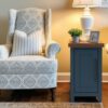 Nantucket - Chairside Table - Blue Denim, Whiskey - Image 7