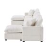 Modern U-Shape Modular Sofa, 6 Seat Chenille Sectional Couch Set With 2 Pillows Included, Freely Combinable Indoor Funiture - White - Image 6