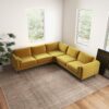 Amber - Velvet Corner Sectional Sofa - Yellow - Image 6