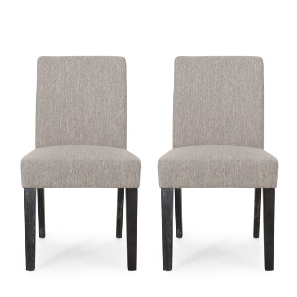Contemporary Dining Chair With Upholstered Seating - Light Gray