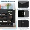 Sleek And Modern Shoe Cabinet With Adjustable Shelves, Space Saving Design Side Board For Various Sizes Of Items - Black - Image 8