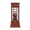 Christmas Lighted Water Spinning Phone Booth With Santa On Phone, 3*AA Batteries Required - White / Red - Image 3
