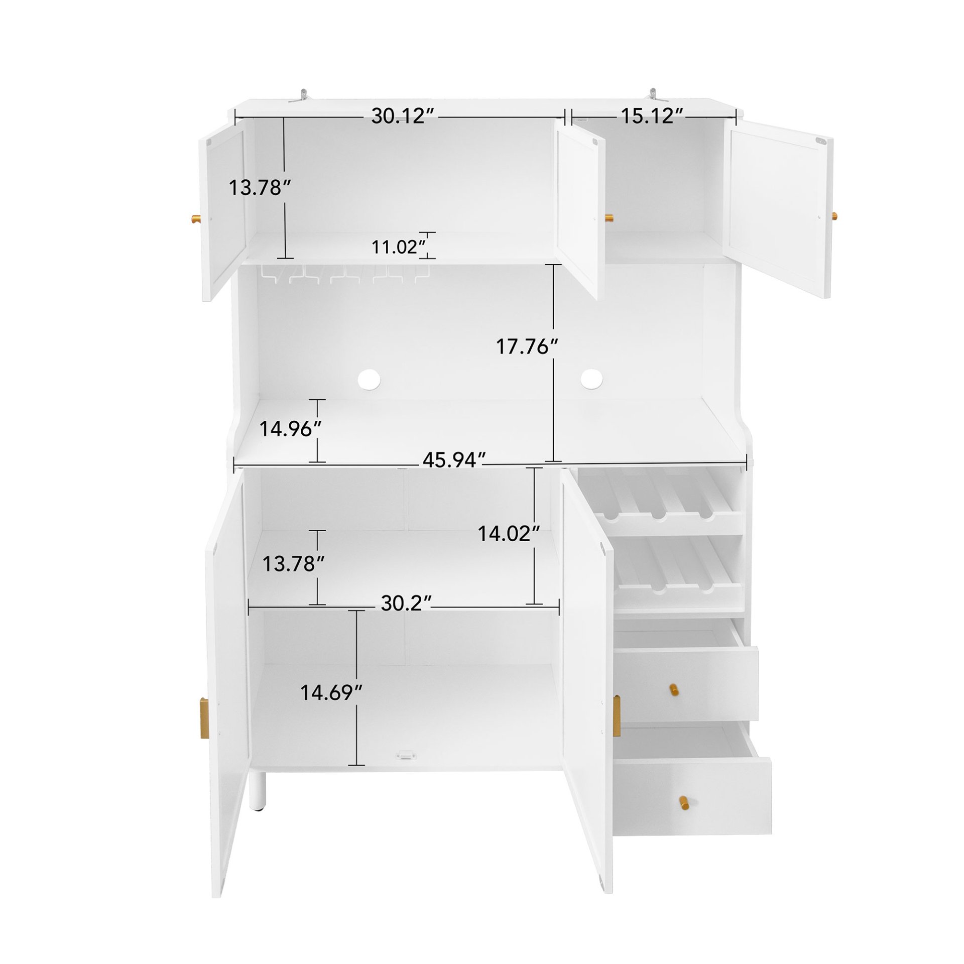 Modern Accent Storage Cabinet For Living Room, Bedroom, Dining Room, Or Study - White - Image 5