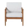 Contemporary Cushioned Eucalyptus Wood Patio Accent Chair - Brown - Image 2