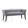 Accent Bench With Low Back And Flared Arms - Slate Blue - Image 3