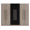 6 Doors Wardrobe Storage For Bedroom, With 2 Drawers Inside - Black / Nature - Image 14