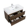 Alice - 36" Bathroom Vanity With Sink, Large Storage Wall Mounted Floating Bathroom Vanity For Modern Bathroom, One-Piece Sink Basin Without Drain And Faucet - White / Walnut - Image 8