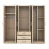6 Doors Wardrobe Storage For Bedroom, With Big Drawers - Brown - Image 6