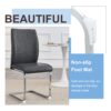 Luxury Simple Arch Chair Set Of 4 High Resilience Dining Chair - Dark Gray / Silver - Image 6