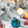 Christmas Ball Ornaments, Glass Decorative Hanging Ball Christmas Tree Ornaments For Holiday Party Decorations (Set of 4) - Blue - Image 6