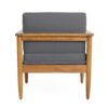 Outdoor Club Chair, Patio Chair With Teak Acacia Wood Frame - Dark Gray - Image 11