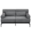 Modern Loveseat Sofa 59" Sofa Couch 2 Seater With USB Ports, Unique Cylindrical Armrests - Gray - Image 9
