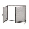 Samantha - Iron Fireplace Screen Fine Mesh 2 Door Design - Black / Gold - Image 6