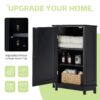 Bathroom Cabinet Triangle Corner Storage Cabinet With Adjustable Shelf Modern Style - Black - Image 8