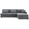 Modern L-Shaped Corduroy Sofa With Reversible Chaise, 4 Seat Upholstered Sectional Indoor Furniture, Convertible Sleeper Couch With Pillows - Gray - Image 24