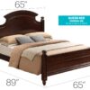 Queen Bed Traditional - Cappuccino - Image 6