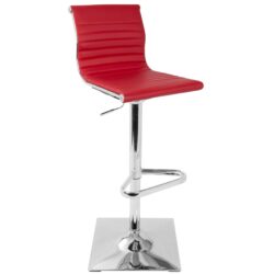 Masters - Contemporary Adjustable Barstool With Swivel - Red