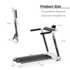 Portable Compact Treadmill, Electric Motorized 3.5Hp, 14Km / H, Medium Running Machine Motorised Gym 330Lbs, Foldable For Home Gym Fitness Workout Jogging Walking, Bluetooth Speaker App Fitime - White - Image 13