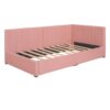 Twin Size Upholstered Daybed With 2 Storage Drawers, Sofa Bed Frame No Box Spring Needed - Pink - Image 2