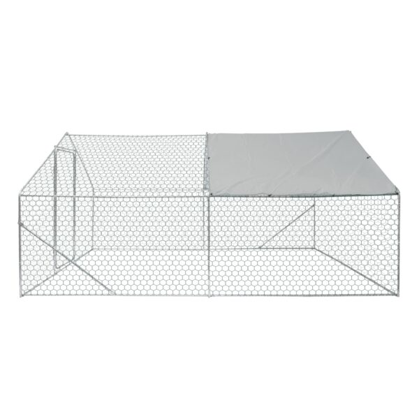 Xpt034 Outdoor Chicken Coop Metal Big Space - Silver Gray
