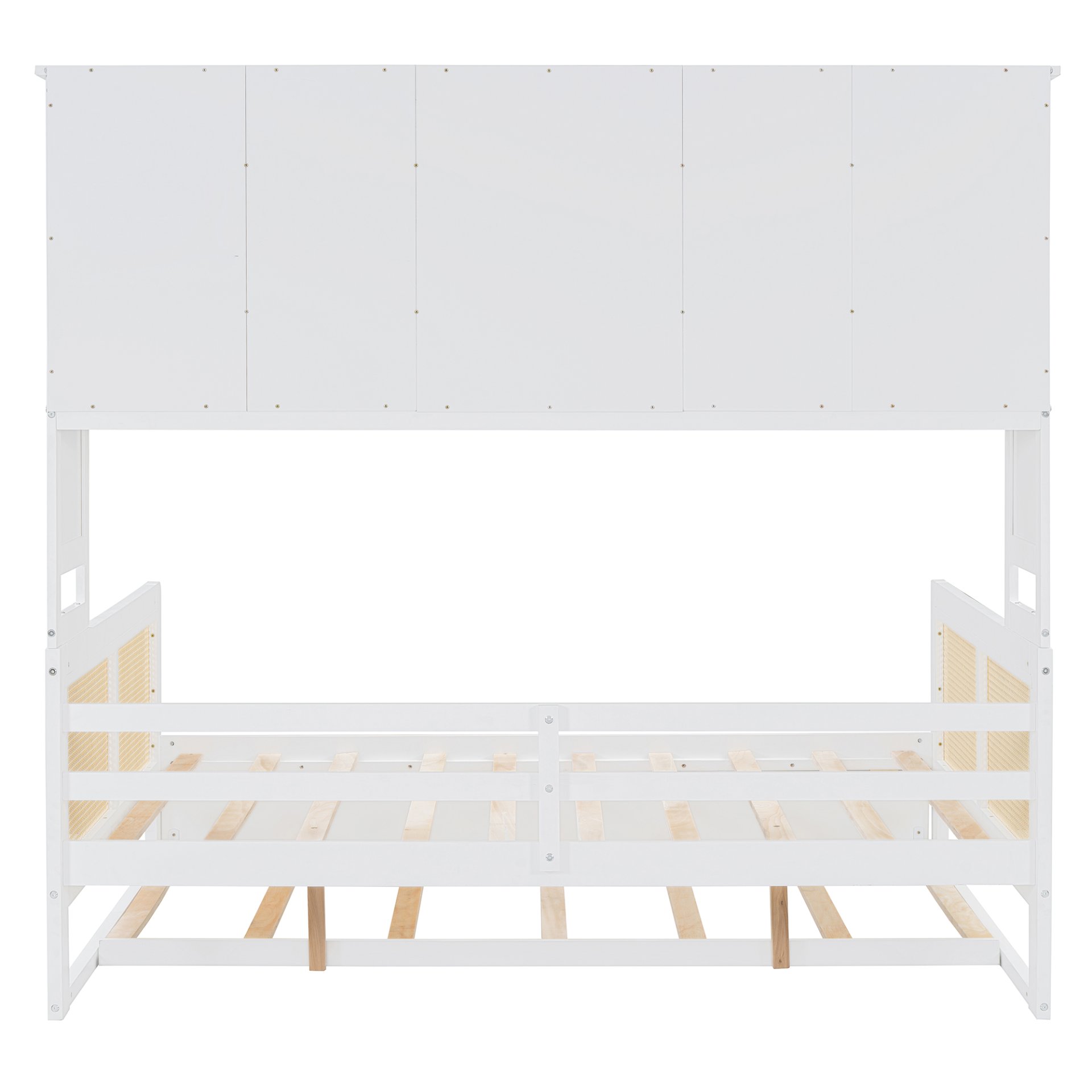 Full Size Wooden Daybed & Twin Size Trundle, And All In One Cabinet And Shelf - White - Image 21
