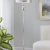 Ashland - Contemporary Floor Lamp Laser Cut - Polished Nickel / White - Image 5