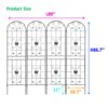4 Pack Garden Metal Trellis Rustproof Trellis For Climbing Plants Outdoor Flower Support - Black - Image 2
