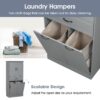 Stylish Bathroom Storage Cabinet With 2 Laundry Baskets - Gray - Image 9