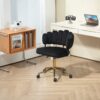 Modern Home Office Desk Chair With Adjustable Height And Swivel Wheels - Black - Image 2